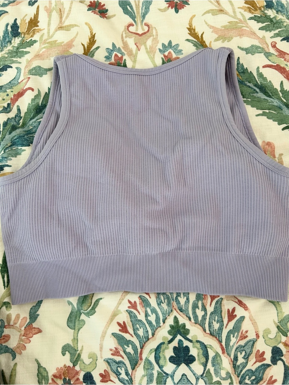 Ribbed Crop Ba Bralette Tank Top Bundle - Lavender and Black JoyLab Amazon Comfy - Picture 3 of 7